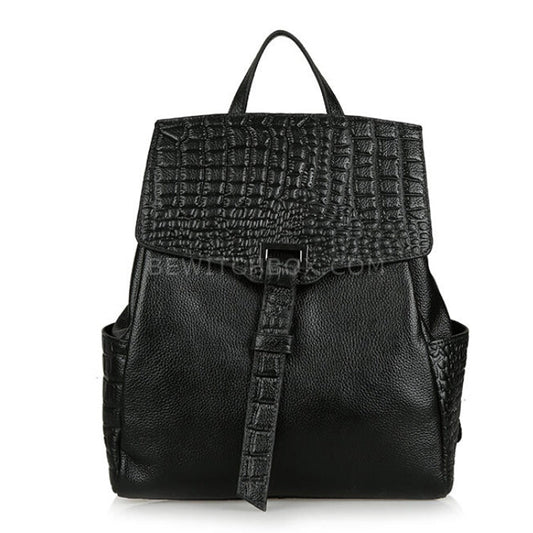 Snakeskin Faux Leather Backpack